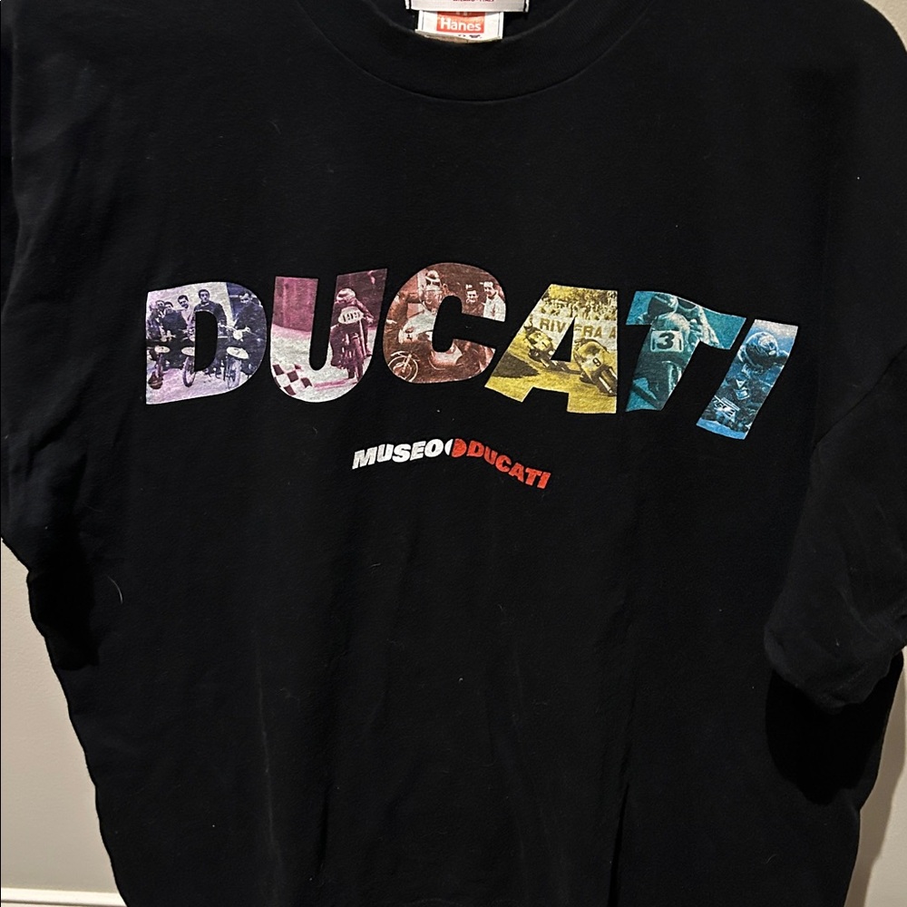 Ducati vintage shirt Black Multicolor Graphic Tee excellent like new condition